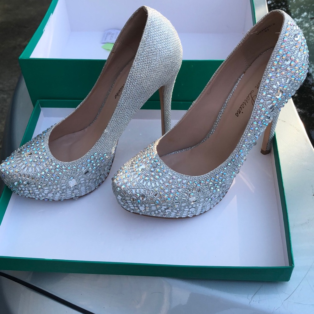 Silver Rhinestone Pumps